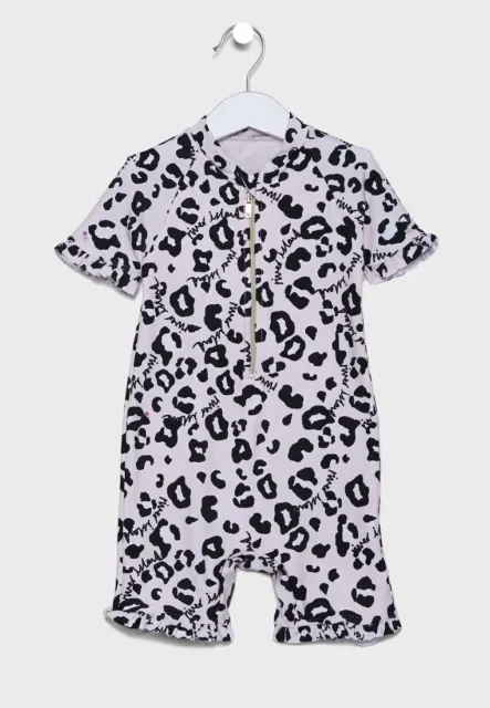 River Island Girls Kids Leopard Print Swimsuit Size 2-3 4-5