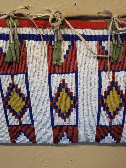 Antique OLD Native American Indian beaded Nez Perce' 19th C. Matching Tepi bags
