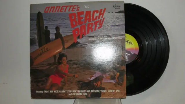 1963 Vista Records "Annette's Beach Party" Lp Record- Bv3316