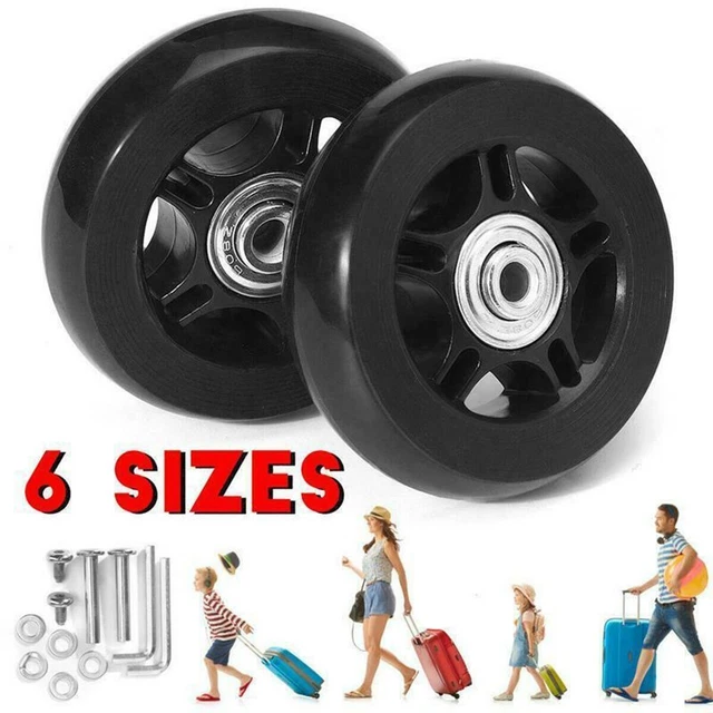 Kit Roues De Remplacement Pour Valise - 2 Roues En Caoutchouc ABS + Vis - Universel Pour Réparation Bagages