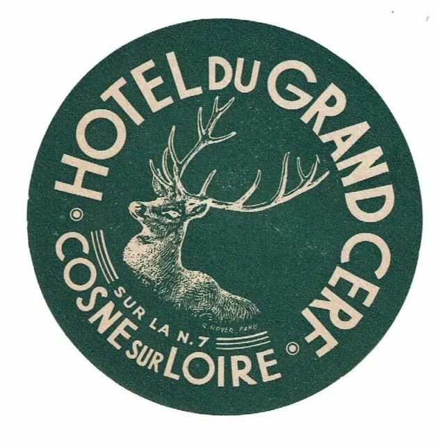 HOTEL GRAND CERF luggage label (COSNE SUR LOIRE)