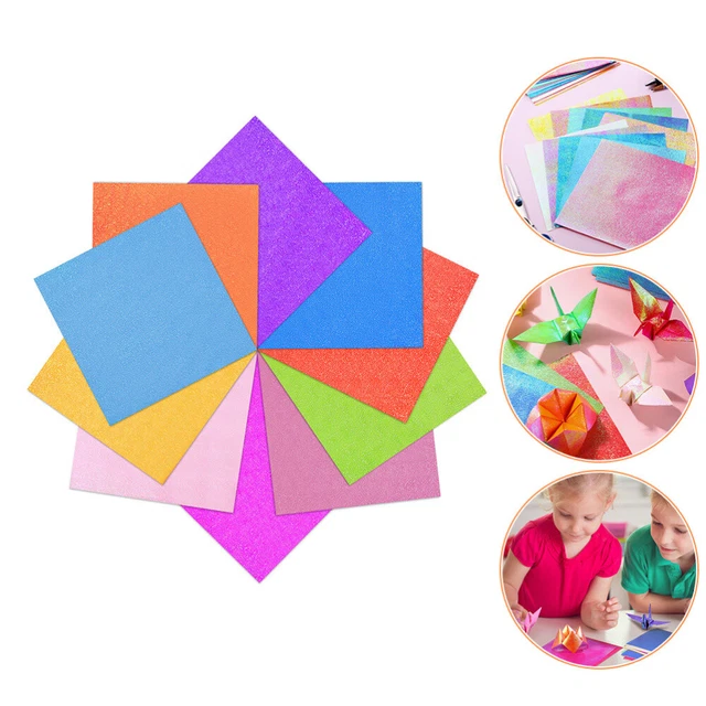 100pcs Papiers d'origami Papiers pliants carrés Papiers d'artisanat DIY PAPIERS
