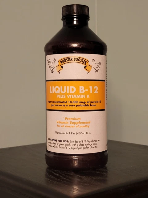 Rooster Booster Liquid B-12 + Vitamin K All Poultry * NEW Sealed Exp 6/2025