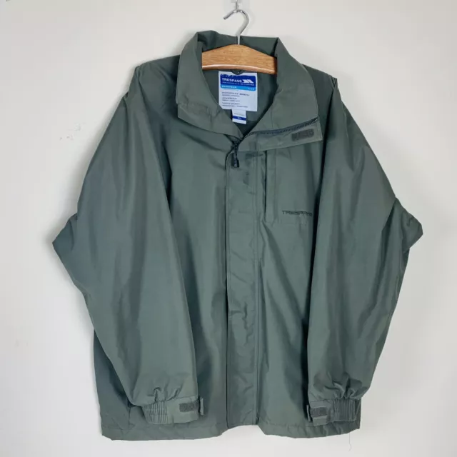 Trespass Herren Damen khaki wasserdichte Outdoorjacke mit Kapuze - XL