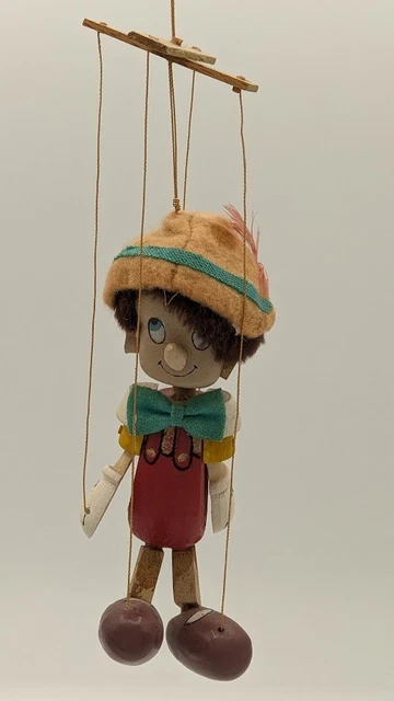 Marionnette à cordes vintage en bois personnage Pinocchio - Jeux & Jouets