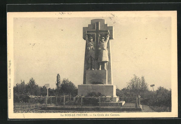 CPA Bois-le-Priest, La Croix des Carmes 1932