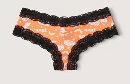 VICTORIAS SECRET HALLOWEEN Thong Lace Medium Spooky Vibes Orange $12.99 -  PicClick