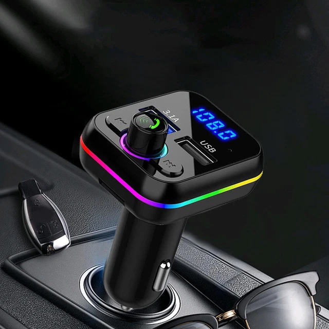 1× Bluetooth 5.0 Car Wireless FM Transmitter Adapter 2USB Charger AUX Hands-Free