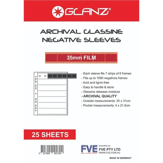 Glanz Archival Glassine Negative Sleeves 35mm - 25 Pack