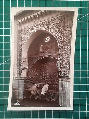 Hh446 CPA tbe photo circa 1930 morocco fez fountain artistic mosaic
