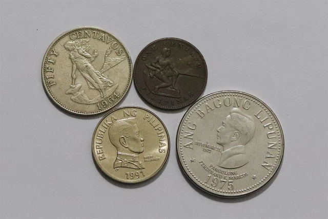 🧭 🇵🇭 Philippines - 4 Old Coins B56 #92 Rr41