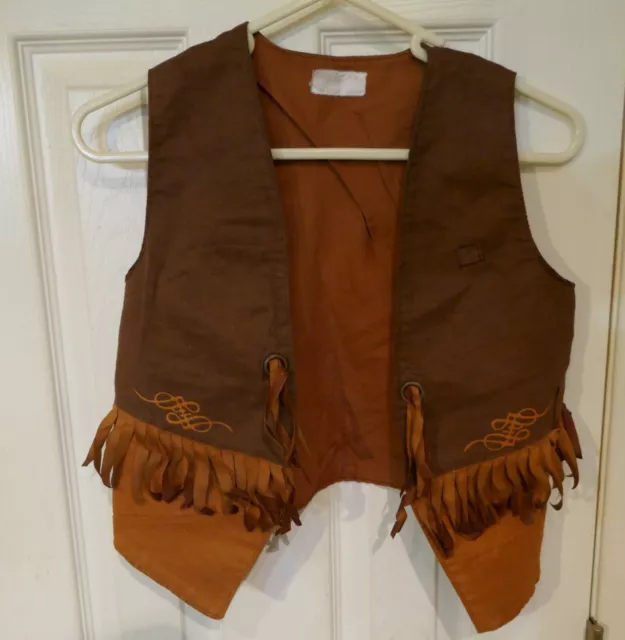 Vintage Child's 100% Suede Western Fringed Vest   USA