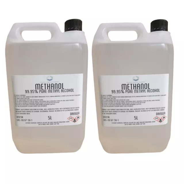 METHANOL 99.9% 10L  - 2 x 5 LITRES - METHYL ALCOHOL/ METHANOL FUEL