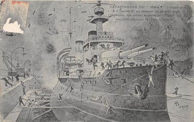 CPA 83 Mr THOMSON ET LES AMIRAUXSUR LIEUX  DE LA CATASTROPHE DU CUIRASSE IENA 