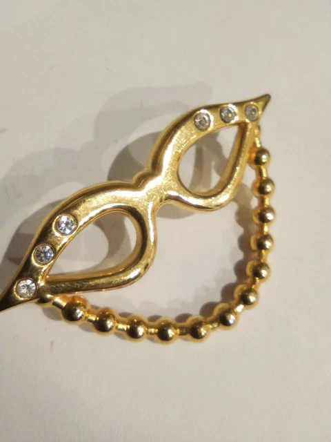Broche Pin's Vintage Anneau De Foulard - Marque MALKA PARIS - Doré - Occasion