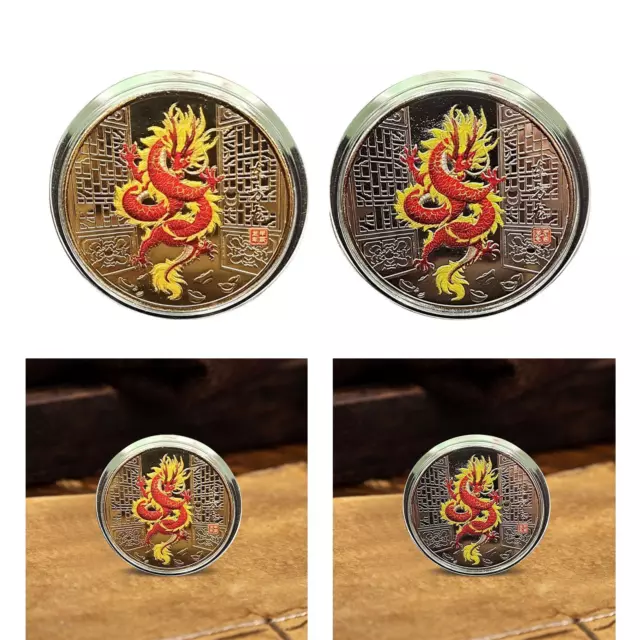 Pièce De Monnaie Du Dragon Chinois – Pièces Commémoratives De L'année Du  Dragon 2024, Pièce Commémorative