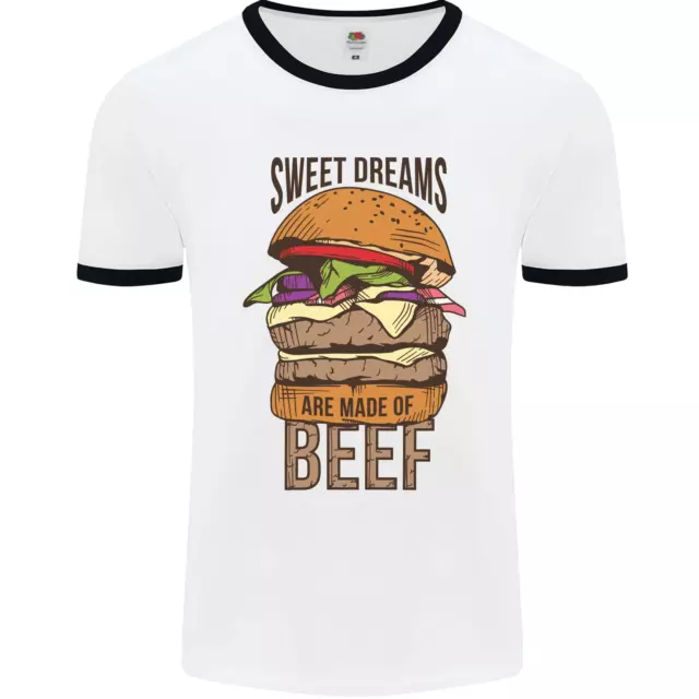 Food Sweet Dreams Beef Funny Chef BBQ Cook Mens Ringer T-Shirt