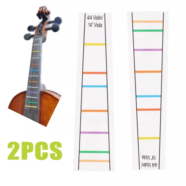 4/4 Violin Fretboard Sticker Tape Fiddle Fingerboard Chart Finger Marker 2Pcs