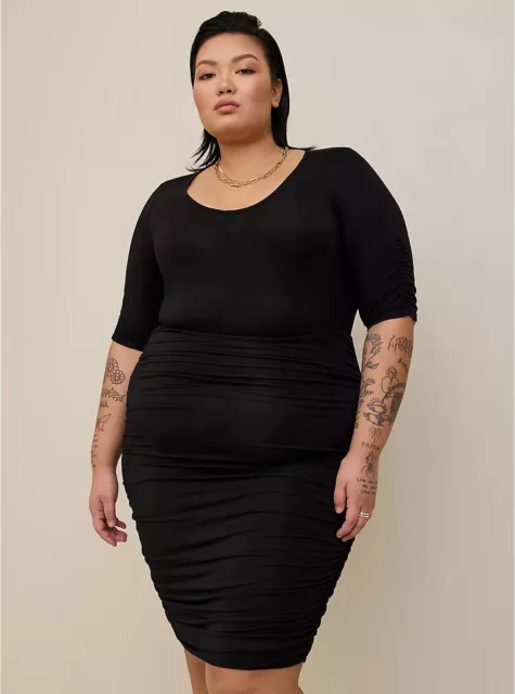 Torrid 3X black Mini Super Soft Elbow Elbow Sleeve Bodycon Dress