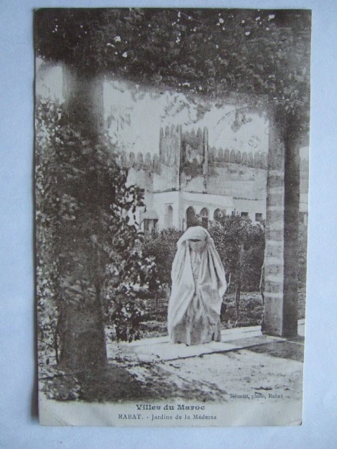 Cpa (Morocco) Flap: Gardens Of The Medersa. Cities Of Morocco. Women Sailing. Rabbat