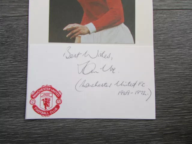 Ian Ure Manchester United Footballer Original Hand Signed Card Display 2