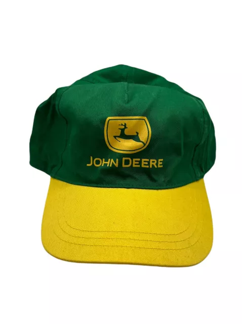 John Deere Logo Hat, Green With Yellow Bill Licensed Snapback Cap Vintage