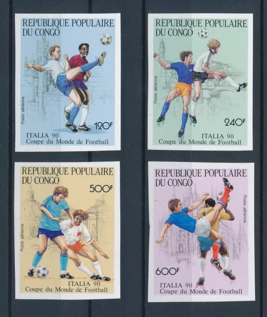 [112649] Congo Brazzaville 1990 World Cup football soccer Italy Imperf. MNH