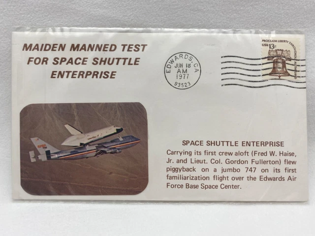 US Postal History "Maiden Manned Test Space Shuttle Enterprise" Edwards CA #15