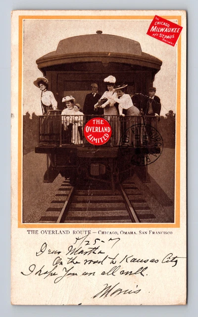 Private Mailing Card PMC c1907 PMC Postcard Overland Limted Railroad Caboose