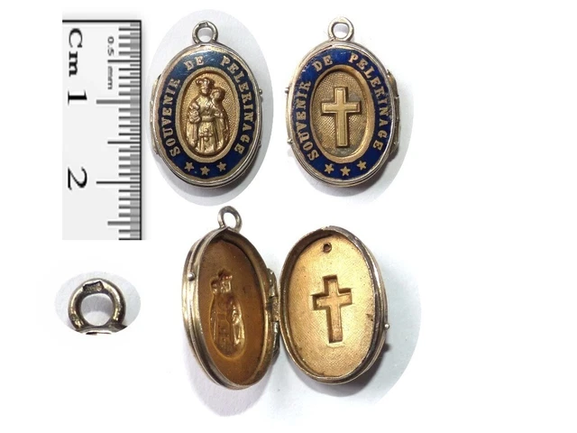 Médaillon Pendentif Ancien Or Ouvrant, Porte-photo Ou Reliquaire, Bijou Vintage
