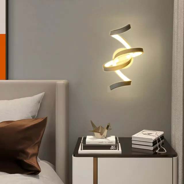 Lampada da parete moderna acrilica LED a spirale dimmerabile semplice calda lampada da comodino DHL