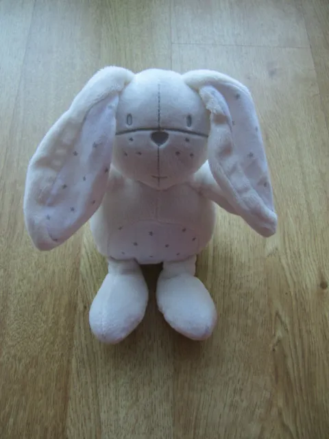 Next bunny rabbit hare white ~ silver stars ears tummy feet  soft toy 9" 23 cm