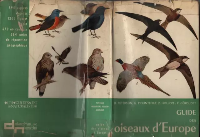 Guide des oiseaux d'Europe PETERSON MONTFORT HOLLOM Géroudet Delachaux & Niestlé