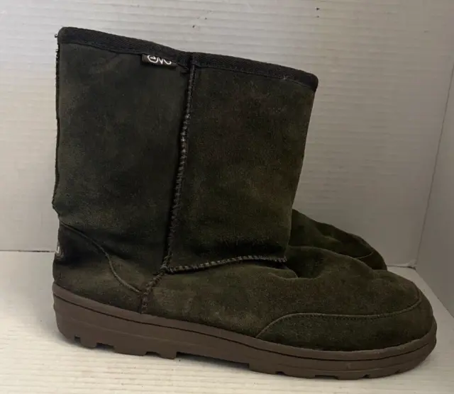 EMU Green suede boots Women 10 41 100% Australian Merino Wool Lining W20009 shoe