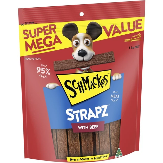 Schmackos Strapz with Beef Dog Treats 1kg
