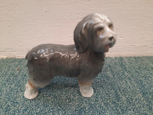 Vintage Ceramic Old English Sheepdog China Ornament Figurine Canine Collectable