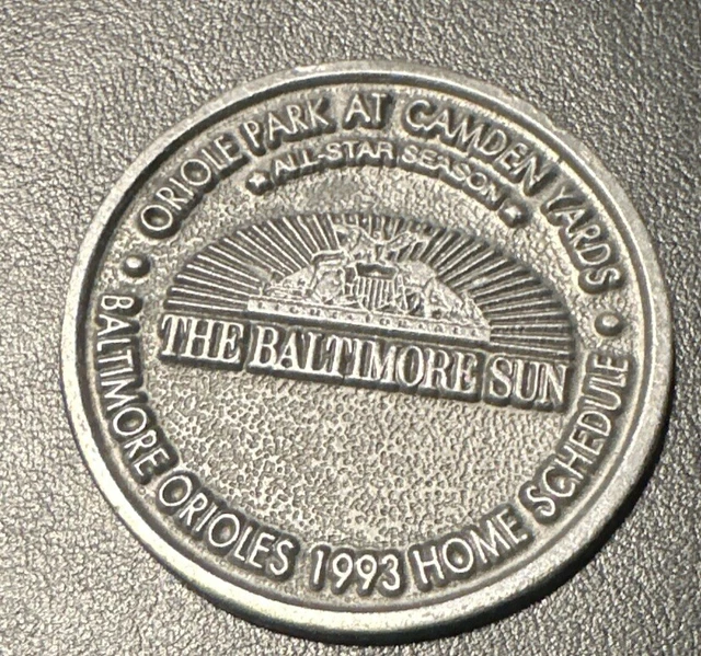 BALTIMORE ORIOLES 1992 Home Schedule Camden Yards Inaugural Year Bronze