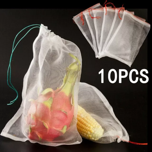 Eco Friendly Reusable Drawstring Grocery Fruit Storage Mesh Bags Pack of 10