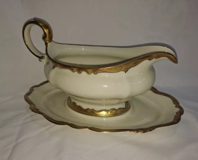 Rosenthal China Selb Germany Pompadour Baroque Gold Gravy Boat