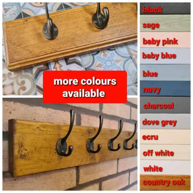 Rustic Handmade Coat Rack, Coat Hooks, Chunky Wooden Clothes Organiser, Entryway