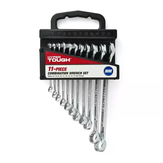 Hyper Tough 11 Piece Combination Wrench Set Metric