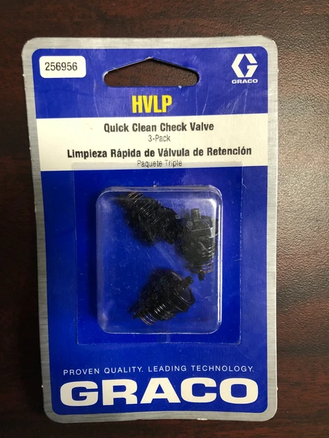 New Graco HVLP Quick Clean 3pk Check Valve Part# 256956