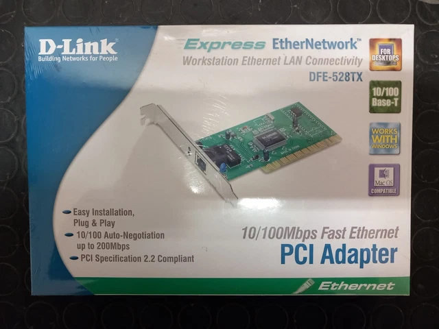 Carte Réseau D-Link DFE-528TX - 1 Port 10/100 Mbps - Carte PCI Pour PC - Occasion Fonctionnelle !