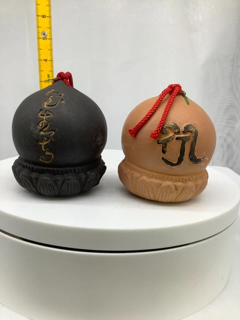 Japanese Clay Bell Pottery Dorei Asian Antiques Sanskrit