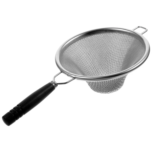Colino per succo di caffè tè manico in legno colino per tè cucina in acciaio inox