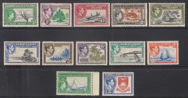 Gilbert & Ellice Islands 1939 sg43-54 1/2d To 5s Set Of 12 Mint Hinged