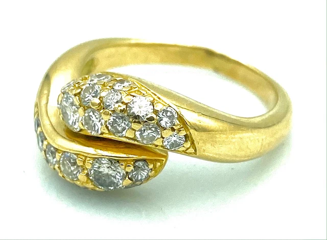 Bague Or 18 Carats 'Toi Et Moi' Avec Perles Et Diamants 0,02 Carat - Taille 52, 3,76g - Occasion Très Bon état
