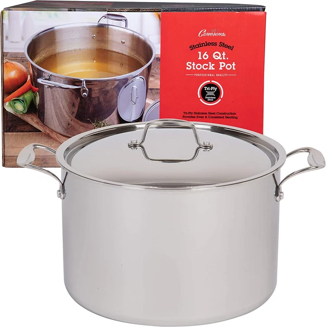 16 QUART STOCKPOT 18/10 TriPly Stainless Steel Stock Pot Commercial