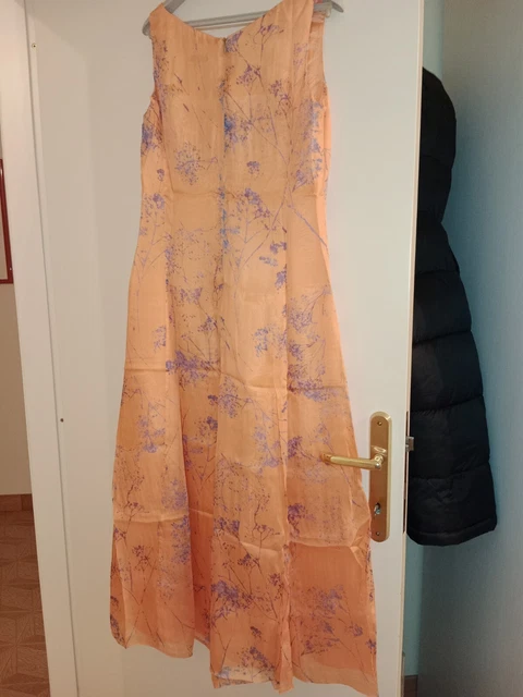 abito donna ragazza con stola da cerimonia donna lungo Tombolini in pura seta