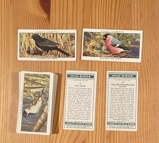 1932 John Player & Sons Cigarettes Wild Birds 50 Collector Card Set